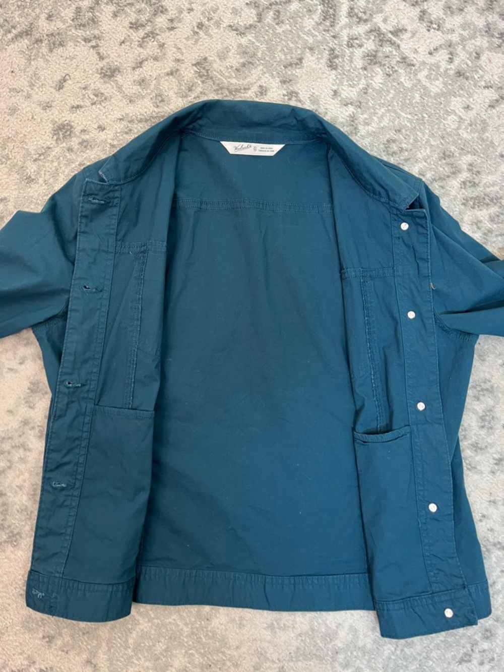 WOOLRICH SHIRT JACKET LIGHTWEIGHT DARK TEAL UTILITY BUTTON UP SZ XS - Picture 10 of 12
